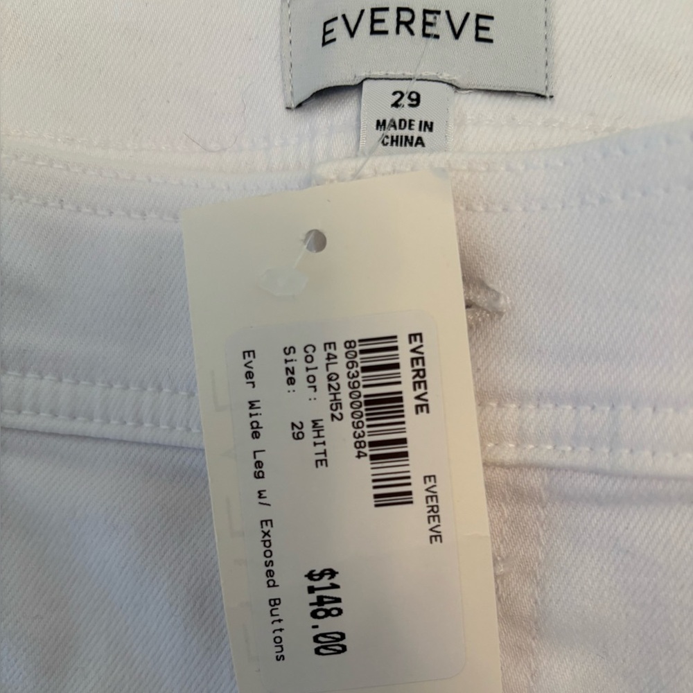 White Button-Fly Pants - Picture 2 of 6